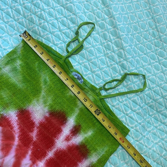 Tie-dye tube top handkerchief, hem, asymmetric dress - Picture 6 of 7